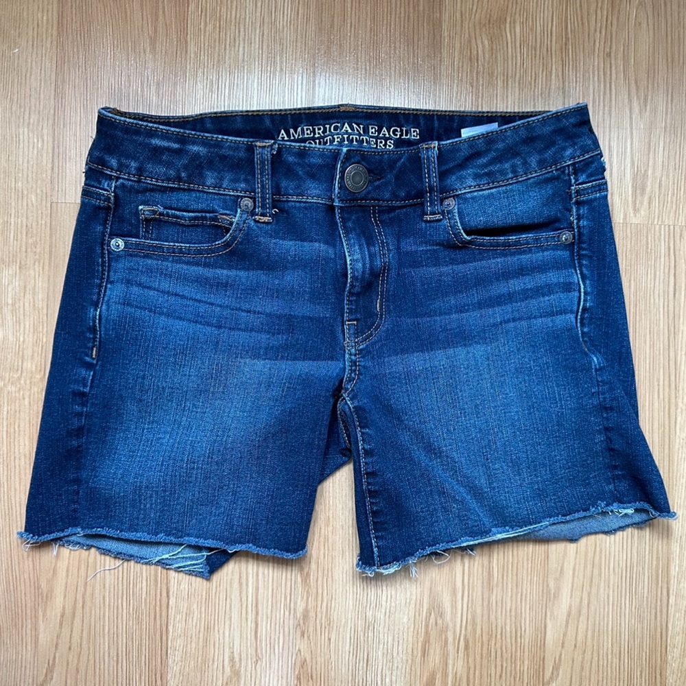 American Eagle Denim Midi Cut-Off Shorts